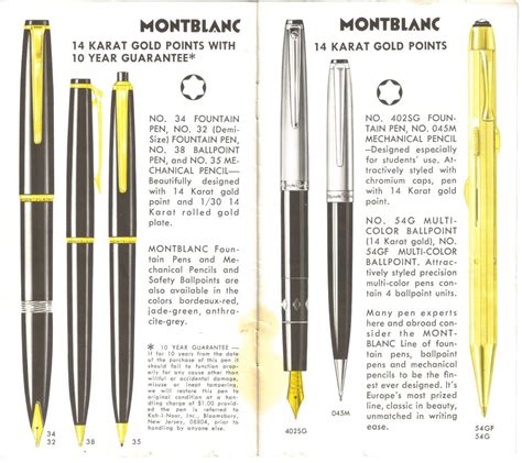 montblanc pens catalog.